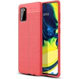 Kny Samsung Galaxy S2FE Kılıf Deri Desenli Lux Niss Silikon - Kırmızı - Galaxy S20 FE