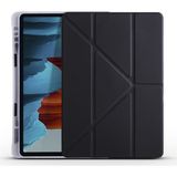 Kny Samsung Galaxy Tab S7 T870 İçin Kalemlikli Standlı Arkası Silikon Trifolding Kılıf Siyah