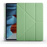 KNY Samsung Galaxy Tab S7 T870 İçin Kalemlikli Standlı Arkası Silikon Trifolding Kılıf Yeşil