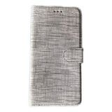 KNY Xiaomi Mi 10T Kılıf Kumaş Desenli Cüzdanlı Standlı Kapaklı Kılıf Gri