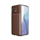 KNY Xiaomi Mi 11 Kılıf Karbon Desenli Lux Negro Silikon Kahverengi