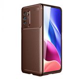 KNY Xiaomi Poco F3 Kılıf Karbon Desenli Lux Negro Silikon Kahverengi