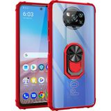 Kny Xiaomi Poco X3 Kılıf Silikon Kenarlı Yüzüklü Manyetik Mola Kapak - Kırmızı - Poco X3 NFC