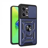 Kny Xiaomi Poco X5 Pro 5G Kilif Ultra Korumali Yuzuklu Manyetik Surgulu Vega Kapak Lacivert