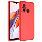 Kny Xiaomi Redmi 12C Kilif Ici Suet Mara Lansman Silikon Kirmizi