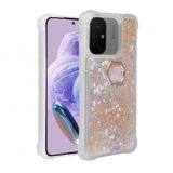 Kny Xiaomi Redmi 12C Kilif Simli Sivili Kalpli Yuzuklu Milce Silikon Gold