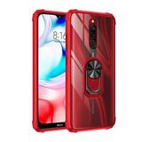 KNY Xiaomi Redmi 8 Kılıf Silikon Kenarlı Renkli Mayetik Yüzüklü Mola Kapak Kırmızı