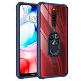 KNY Xiaomi Redmi 8 Kılıf Silikon Kenarlı Renkli Mayetik Yüzüklü Mola Kapak Lacivert