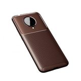 KNY Xiaomi Redmi K30 Pro Kılıf Karbon Desenli Lux Negro Silikon Kahverengi