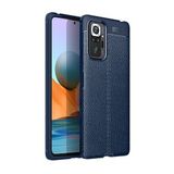 Kny Xiaomi Redmi Note 10 Pro Kılıf Deri Desenli Lux Niss Silikon Lacivert