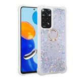 Kny Xiaomi Redmi Note 11 Kilif Simli Sivili Kalpli Yuzuklu Milce Kapak Gri