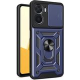 Kny Xiaomi Redmi Note 11E Kilif Ultra Korumali Yuzuklu Manyetik Surgulu Vega Kapak Lacivert