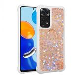 Kny Xiaomi Redmi Note 11S Kilif Simli Sivili Kalpli Yuzuklu Milce Kapak Gold