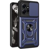 Kny Xiaomi Redmi Note 12 4G Kilif Ultra Korumali Yuzuklu Manyetik Surgulu Vega Kapak Lacivert