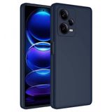 Kny Xiaomi Redmi Note 12 Pro Plus 5G Kilif Ici Suet Renkli Mara Lansman Silikon Lacivert