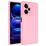 Kny Xiaomi Redmi Note 12 Pro Plus 5G Kilif Ici Suet Renkli Mara Lansman Silikon Pembe
