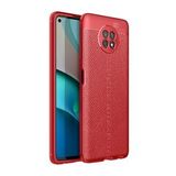 KNY Xiaomi Redmi Note 9 5G Kılıf Deri Desenli Lux Niss Silikon Kırmızı