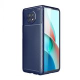 KNY Xiaomi Redmi Note 9 5G Kılıf Karbon Desenli Negro Silikon Lacivert