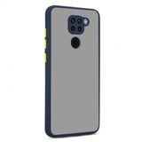 KNY Xiaomi Redmi Note 9 Kılıf Silikon Kenarlı Kamera Korumalı Buzlu Hux Kapak Lacivert