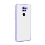 KNY Xiaomi Redmi Note 9 Kılıf Silikon Kenarlı Kamera Korumalı Buzlu Hux Kapak Mor
