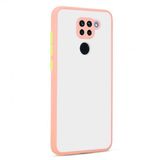 KNY Xiaomi Redmi Note 9 Kılıf Silikon Kenarlı Kamera Korumalı Buzlu Hux Kapak Pembe
