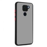 KNY Xiaomi Redmi Note 9 Kılıf Silikon Kenarlı Kamera Korumalı Buzlu Hux Kapak Siyah