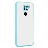 KNY Xiaomi Redmi Note 9 Kılıf Silikon Kenarlı Kamera Korumalı Buzlu Hux Kapak Turkuaz