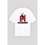 Ko Buta Kick Boks Beyaz Unisex Oversize Tişört T-Shirt OS7894