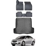 Ko Kaliteoto Chevrolet Cruze Sedan 2013 Model Çift Kulak Havuzlu Paspas ve Bagaj Havuzu Bagaj Paspası - Siyah