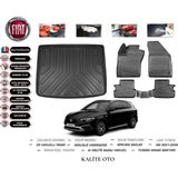 Ko Kaliteoto Fiat Egea Cross 2023 Model Uyumlu 3D Bagaj Havuzu+4d Havuzlu Paspas Setii - Siyah