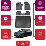 Ko Kaliteoto Fiat Egea Hatchback 2020 Model Tamir Kitli Bagaj Havuzu+4d Araca Özel Havuzlu Paspas Takımıı Maxii - Siyah