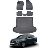 Ko Kaliteoto Fiat Egea Sedan 2023 Model Havuzlu Paspas ve Bagaj Havuzu Bagaj Paspası - Siyah