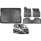 Ko Kaliteoto Ford Tourneo Courier 2014 Model 4d Bagaj Havuzu+Paspas Seti Eva Serisi - Siyah