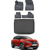 Ko Kaliteoto Nissan Qashqai E-Power 2025 Model Üst Bagaj Havuzu+Paspas Seti - Siyah