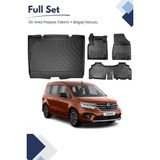 Ko Kaliteoto Renault Kangoo 2023 Model Tam Uyumlu Paspas+Bagaj Havuzu Seti Rice - Siyah