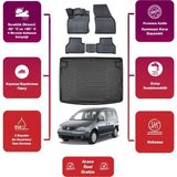 Ko Kaliteoto Volkswagen Caddy 2004 Model Bagaj Havuzu+4d Araca Özel Havuzlu Paspas Takımıı Maxii - Siyah