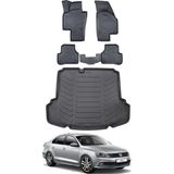 Ko Kaliteoto Volkswagen Jetta 2012 Model Cepli Havuzlu Paspas ve Bagaj Havuzu Bagaj Paspası - Siyah