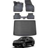 Ko Kaliteoto Volkswagen Tiguan 2021 Model Üst Havuzlu Paspas ve Bagaj Havuzu Bagaj Paspası - Siyah
