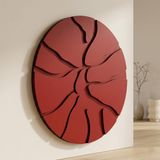 koaka Core Red - Minimalist Soyut Dairesel 3 Katmanlı Ahşap Duvar Tablosu 50x50 cm