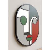 Koaka Gred- Minimalist Geometrik Soyut Portre 3 Katmanlı Ahşap Duvar Tablosu 50X68 Cm