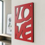Koaka Love - Minimalist Pop-Art Tipografik 3 Katmanlı Ahşap Duvar Tablosu 40X68 Cm