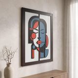 Koaka Lunara - Minimalist Geometrik Soyut Kadın Portresi 3 Katmanlı Ahşap Duvar Tablosu 50X68 Cm