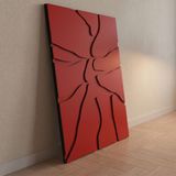 koaka Magma - Modern Amorf Katmanlı Ahşap Duvar Tablosu 50x68 cm