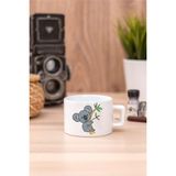 Koala Baskılı Seramik Beyaz Kahve Kupası