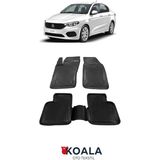 Koala Oto Tekstil Fiat Egea Sedan 2015-2025 Uyumlu Kauçuk Havuzlu Paspas Kolay Temizlik - Siyah
