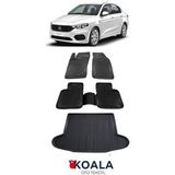 Koala Oto Tekstil Fiat Egea Sedan Paspas ve Bagaj Havuzu 3D Havuzlu Tam Set 2015-2025 Uyumlu Arası - Siyah