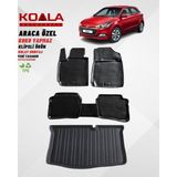 Koala Oto Tekstil Hyundai I20 Paspas 2015 2020 Arası 3D Havuzlu Paspas ve Bagaj Havuzu - Siyah