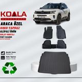 Koala Oto Tekstil Koala Citroen C5 Aircross Havuzlu Paspas Seti Kauçuk Malzeme ile Kolay Temizlik Özelliği 2019 Sonrası - Siyah