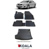 Koala Oto Tekstil Toyota Koala 2007-2012 Havuzlu Paspas ve Bagaj Havuzu Kauçuk Malzeme ile Kolay Temizlik Özelliği - Siyah