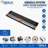 Koala Papers Sürgülü Kağıt Kesme Makinesi A4 | Laminasyon, Fotoğraf, Kartvizit ve Evrak Kesici Giyotin - Siyah